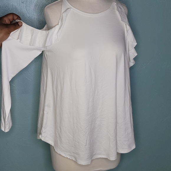 Red Lolly Tops - Red Lolly White Open Shoulder